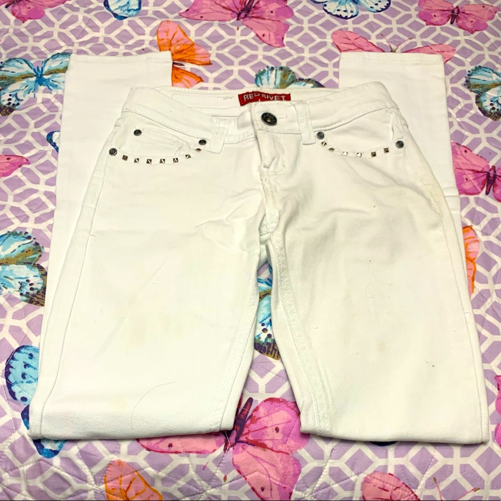 Red Rivet skinny jeans